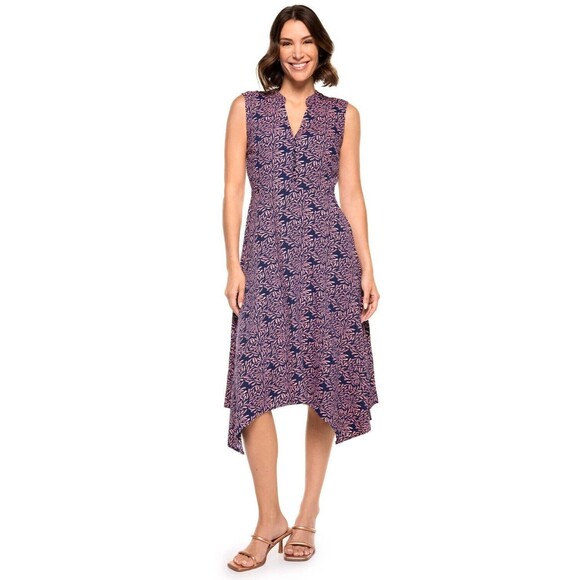 Coolibar Monroe Button Front Maxi Dress Peachy‎ Pink Etched Florals Size Small - Picture 1 of 10